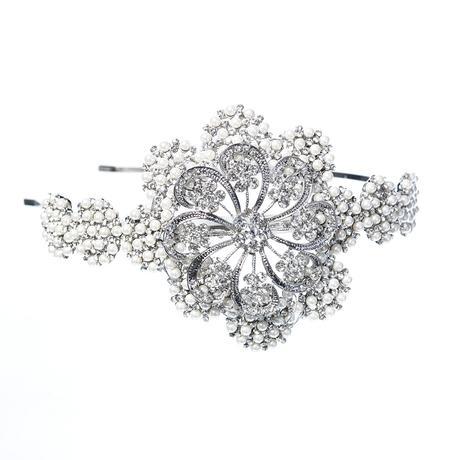 Azure Camilla and Pearl Hairband Wedding Headpiece