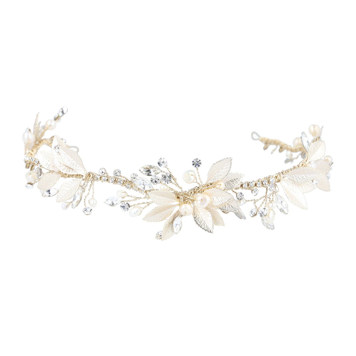Azure Helen Crown Gold Wedding Headpiece - Image 3