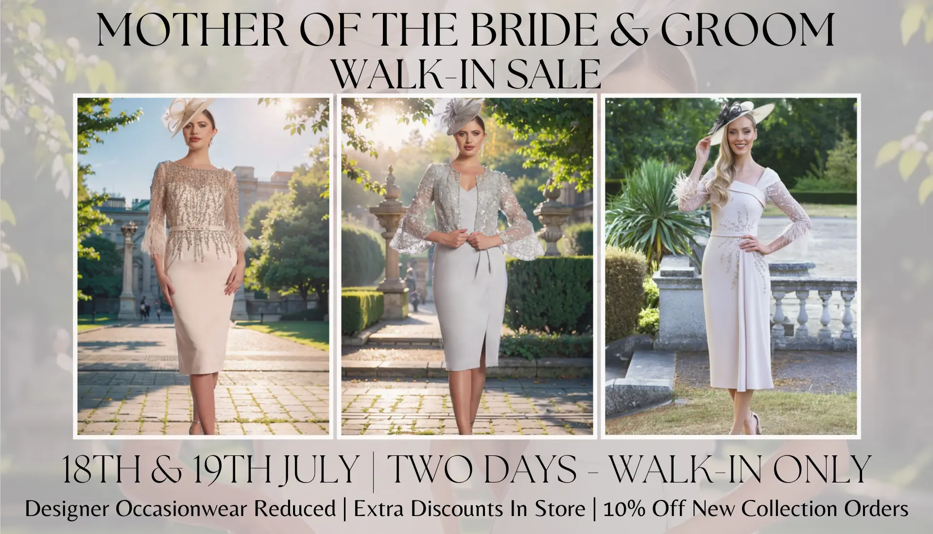 Mother of the Bride & Groom Walk-In Sale Featured Image